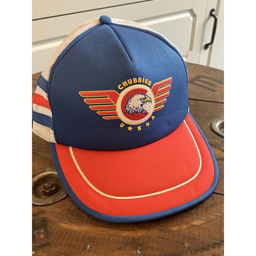 Chubbies USA Eagle Trucker Hat Snapback Red White Blue Retro Mesh Cap Patriotic